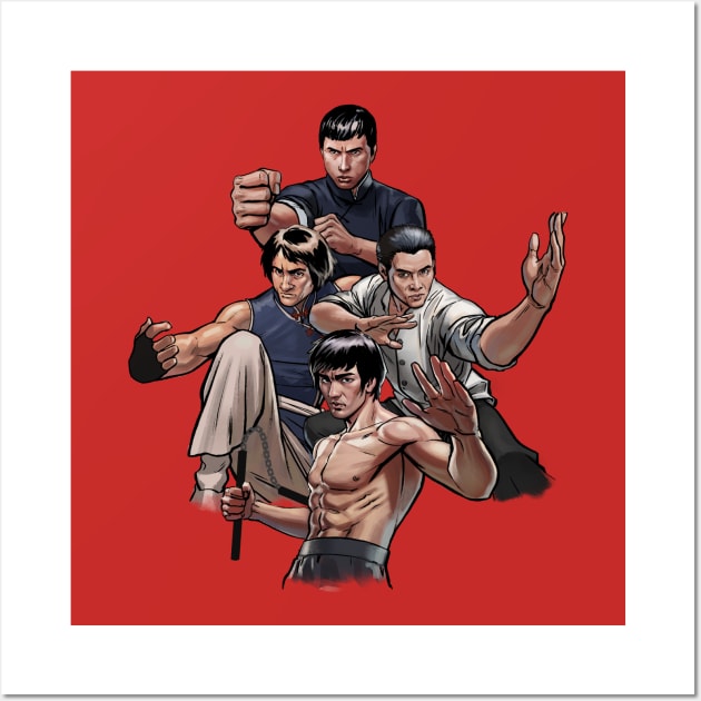 Kung Fu Quad Wall Art by ohshirtdotnet